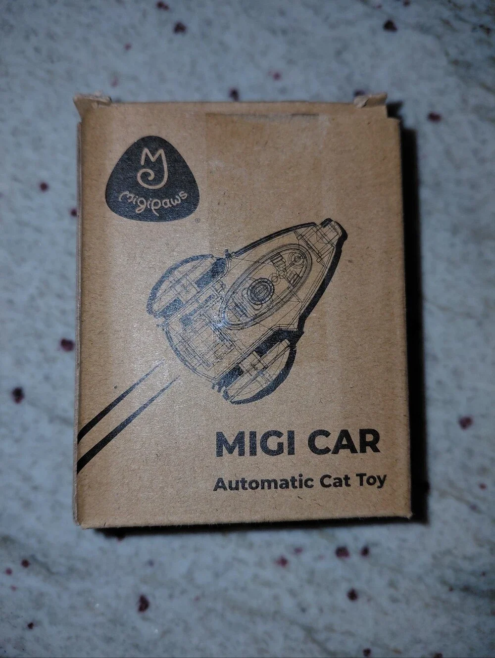 NIB Migipaws Mouse Car Automatic Interactive Electronic Motion Cat Toy, Blue